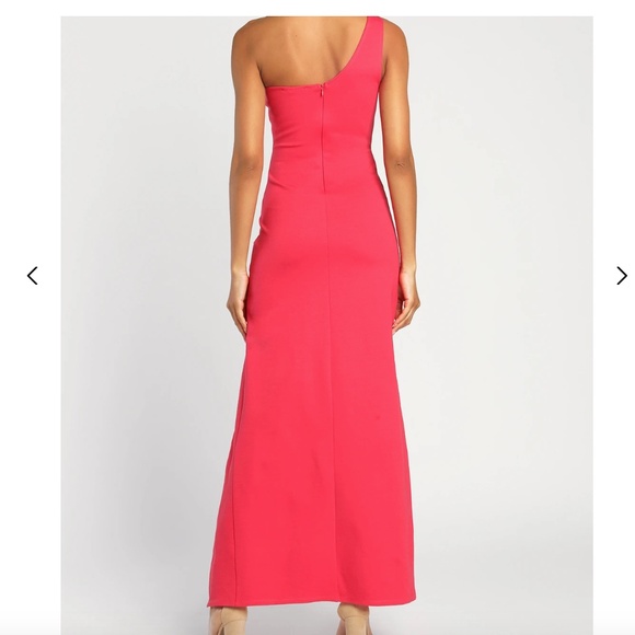 Lulus Good Times Only Hot Pink One-Shoulder Maxi Dress - Picture 2 of 5